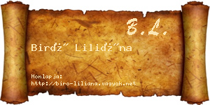 Biró Liliána névjegykártya