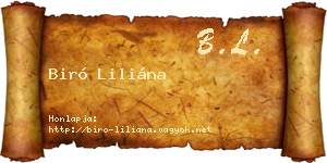 Biró Liliána névjegykártya