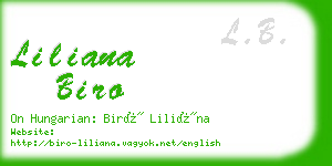 liliana biro business card